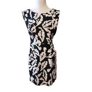 Plenty by Tracy Reese Floral black white dress pockets sleeveless stretch size 4